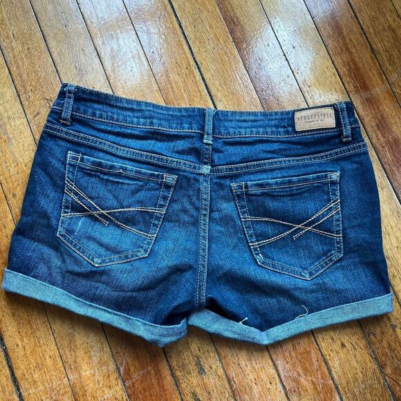 Aeropostale Pants - Aeropostale Jean Shorts Y2K Women's 29 Blue and Navy